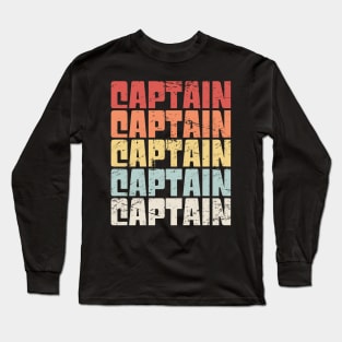 Retro 70s Boat Captain Long Sleeve T-Shirt